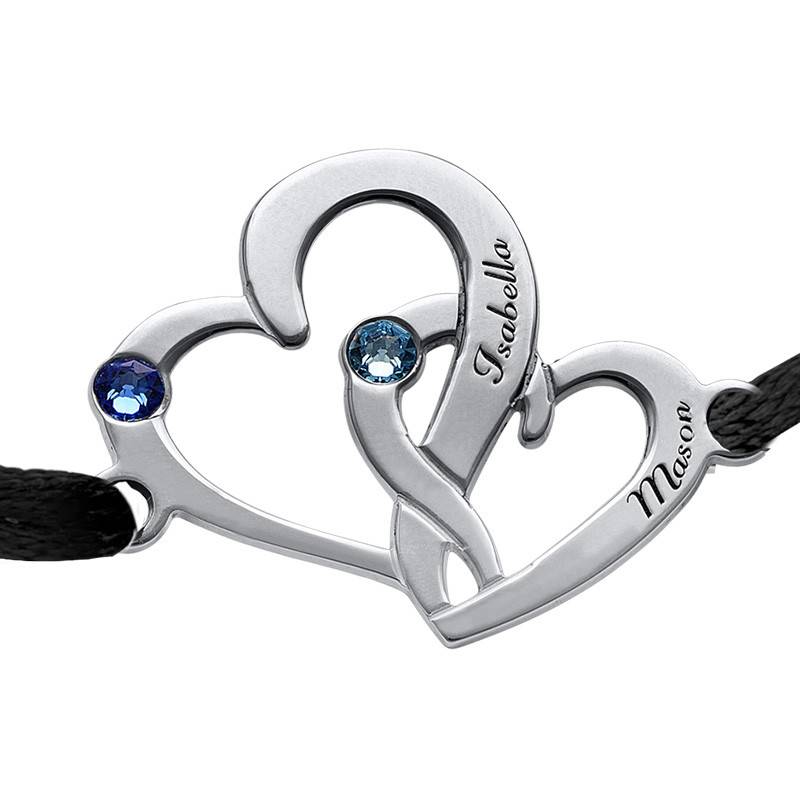 Intertwined Hearts Bracelet - Custom Colored Cord-2 product photo