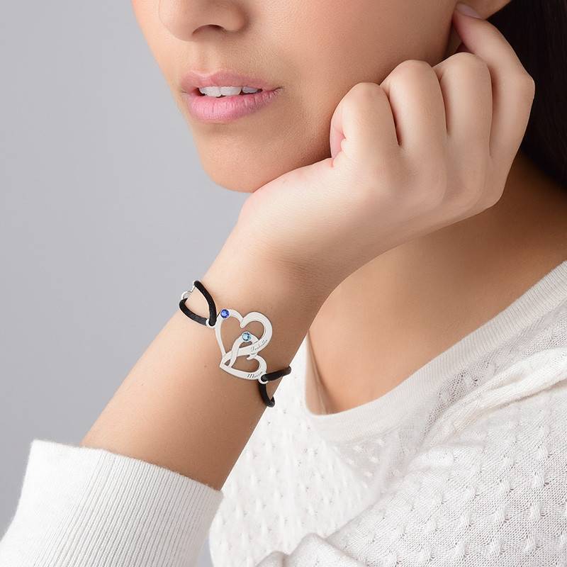 Intertwined Hearts Bracelet - Custom Colored Cord-3 product photo