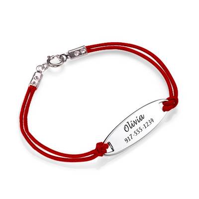 Kids ID Bracelet with Leather Cord Chain-1 product photo