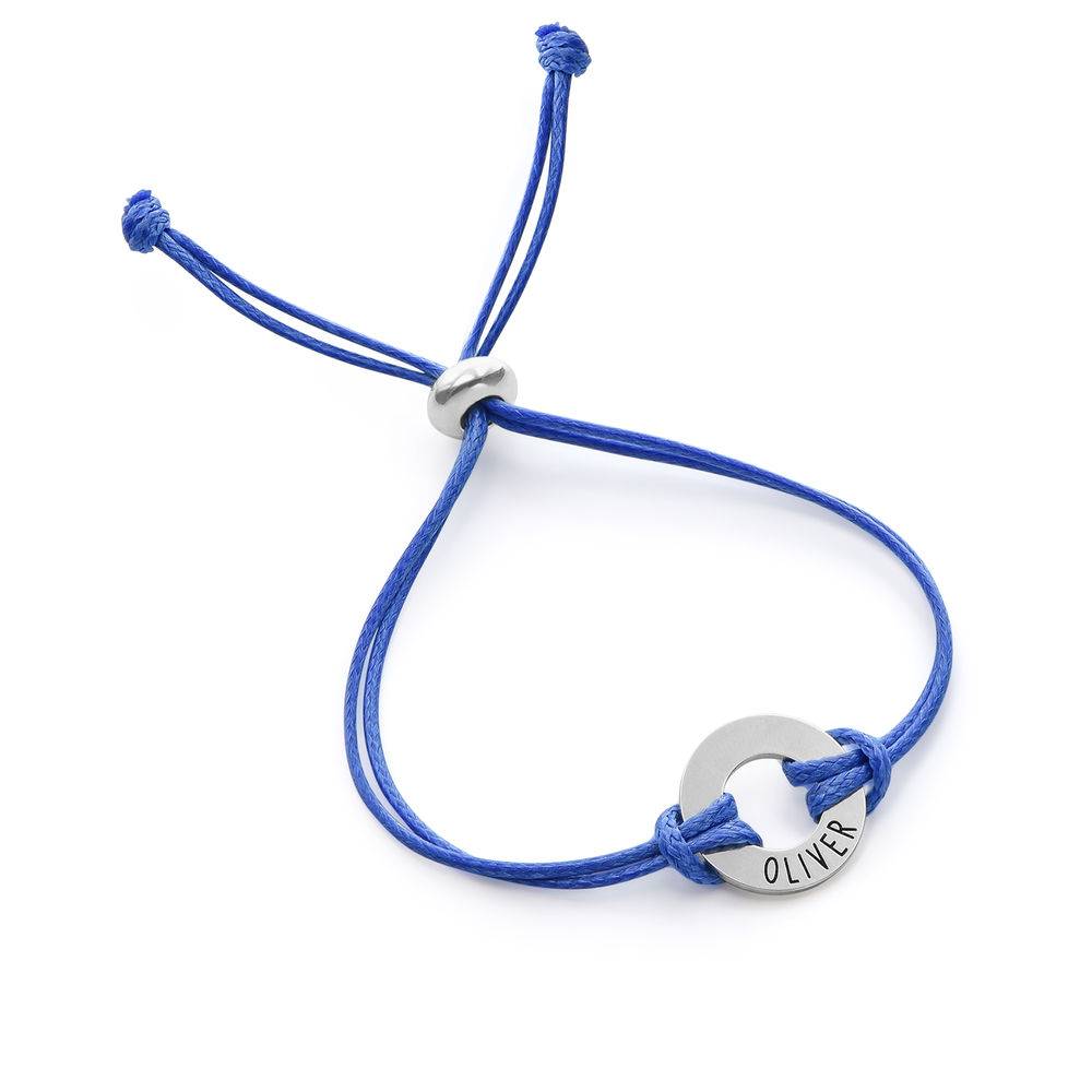 Kids ID Wax Cord Bracelet in Sterling Silver-1 product photo