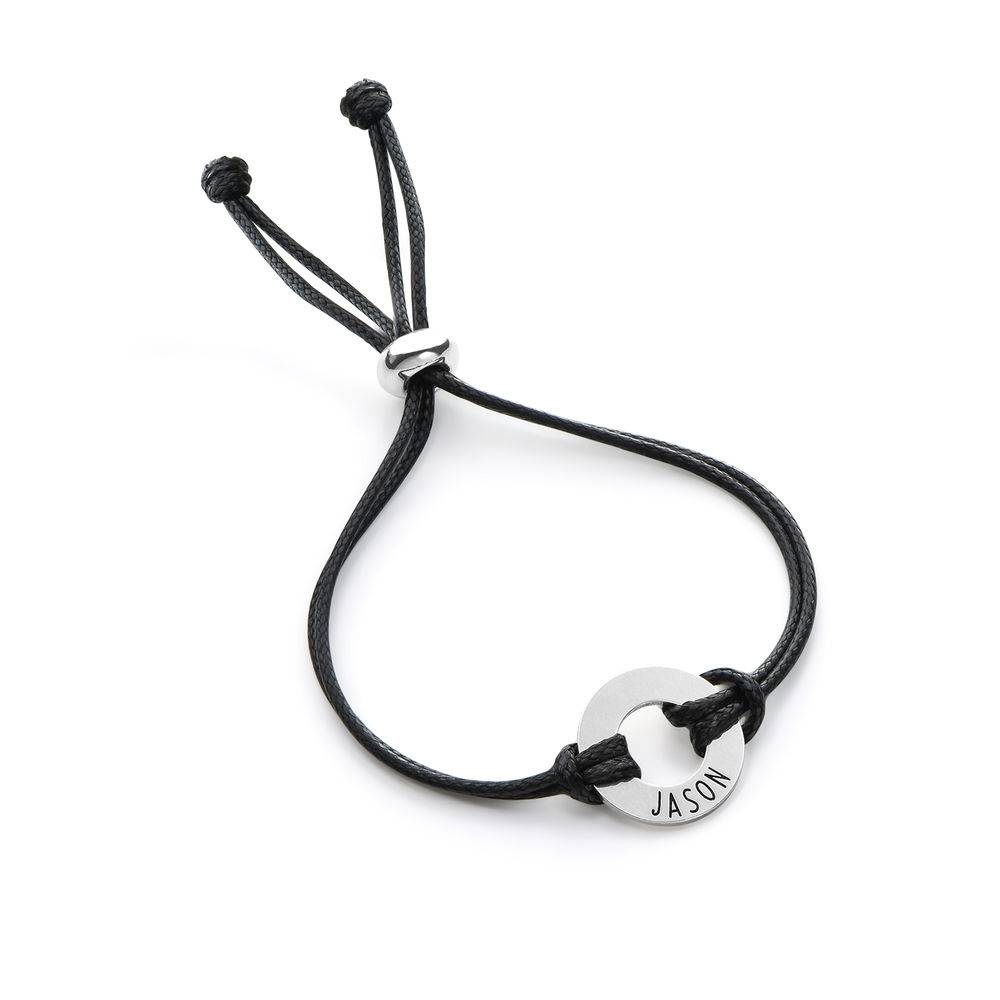 Kids ID Wax Cord Bracelet in Sterling Silver-4 product photo