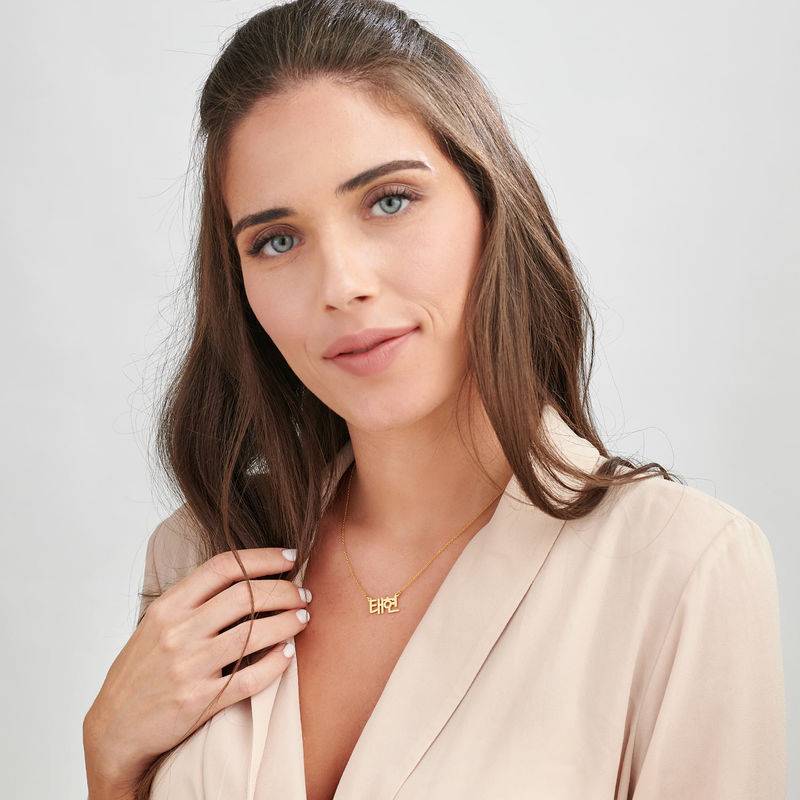 Korean Handwriting Name Necklace in Gold Plating-4 product photo