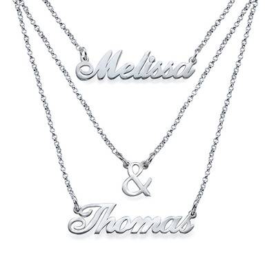Layered Name Necklace in Sterling Silver-3 product photo