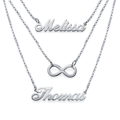 Layered Name Necklace in Sterling Silver-1 product photo