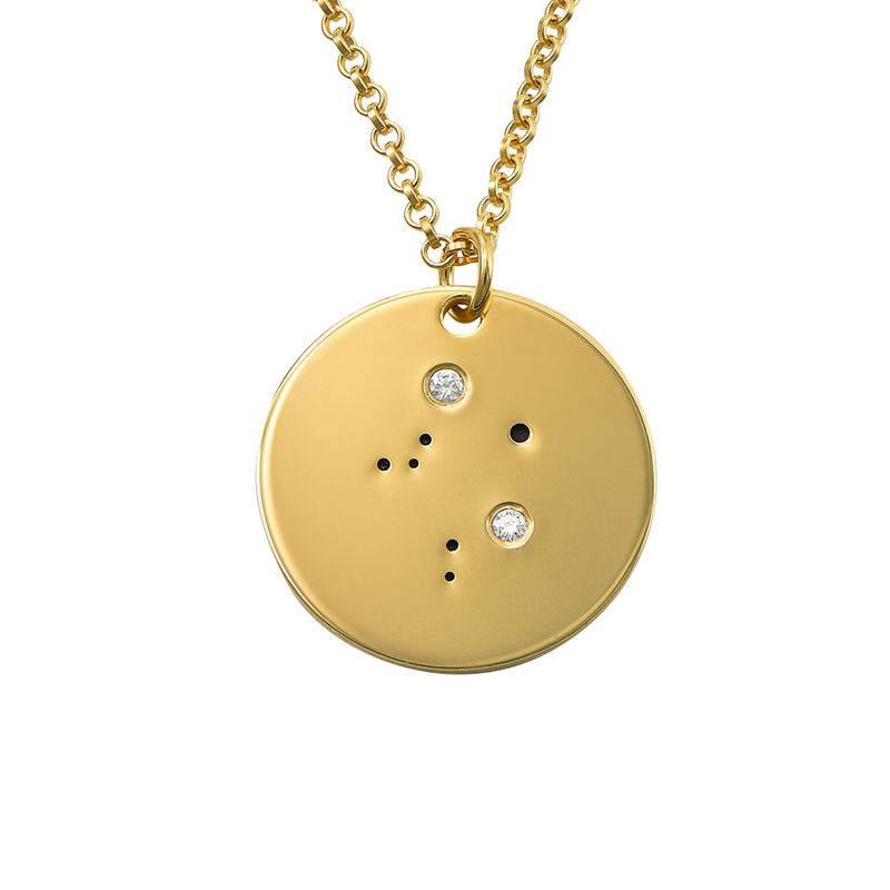 Libra Constellation Necklace with Diamonds in Gold Plating-1 product photo