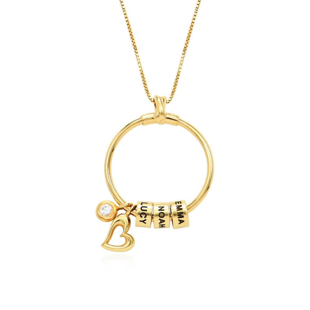 Linda Circle Pendant Necklace in Gold Plating with 1/10 CT. T.W Lab – Created Diamond-2 product photo