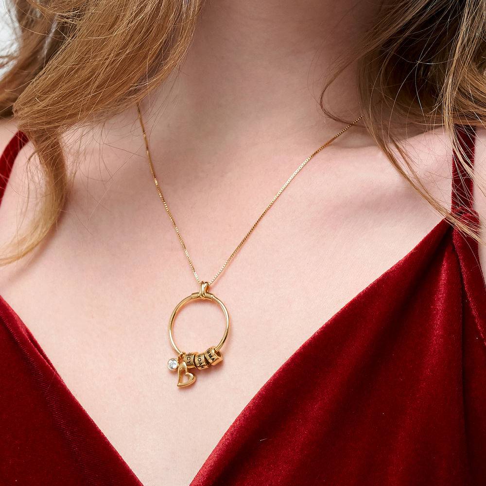 Linda Circle Pendant Necklace in Gold Plating with 1/10 CT. T.W Lab – Created Diamond-6 product photo