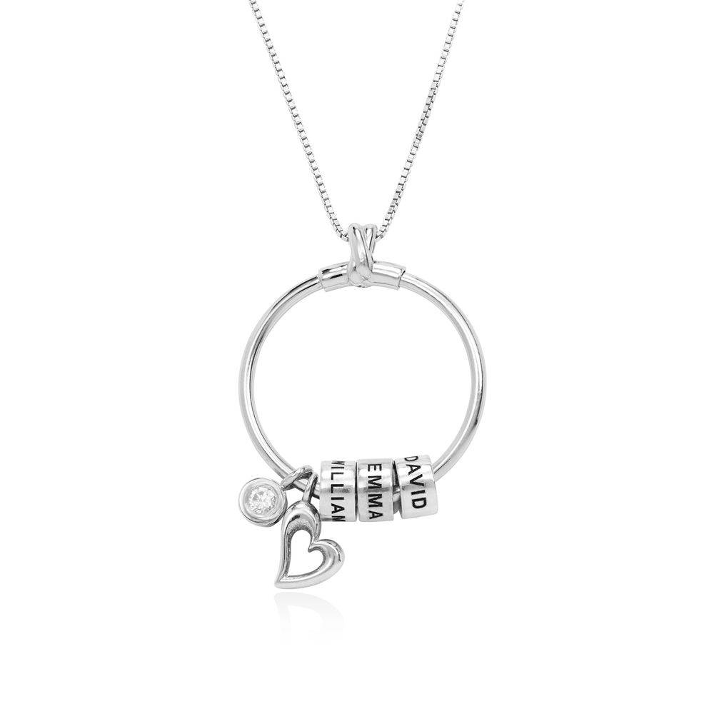 Linda Circle Pendant Necklace in Sterling Silver with 1/10 CT. T.W Lab – Created Diamond-2 product photo
