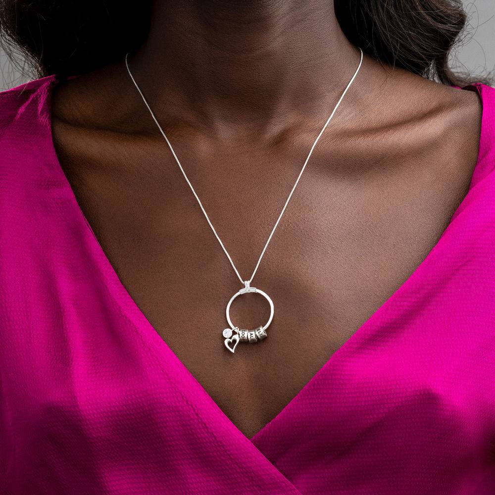 Linda Circle Pendant Necklace in Sterling Silver with 1/10 CT. T.W Lab – Created Diamond-6 product photo