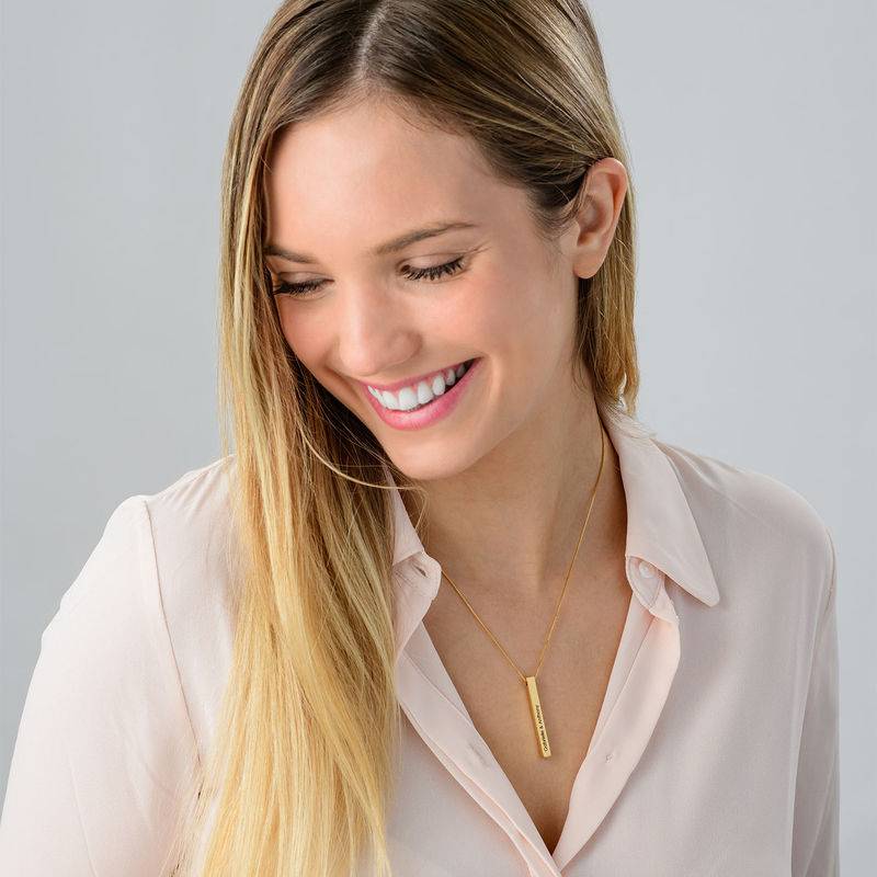 Long 3D Bar Necklace in Gold Plating-4 Long 3D Bar Necklace in Gold Plating-4 product photo