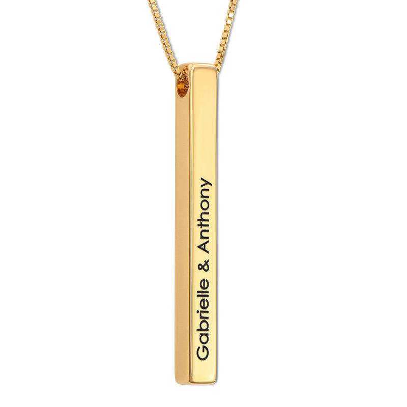Long 3D Bar Necklace in Gold Plating-1 Long 3D Bar Necklace in Gold Plating-1 product photo