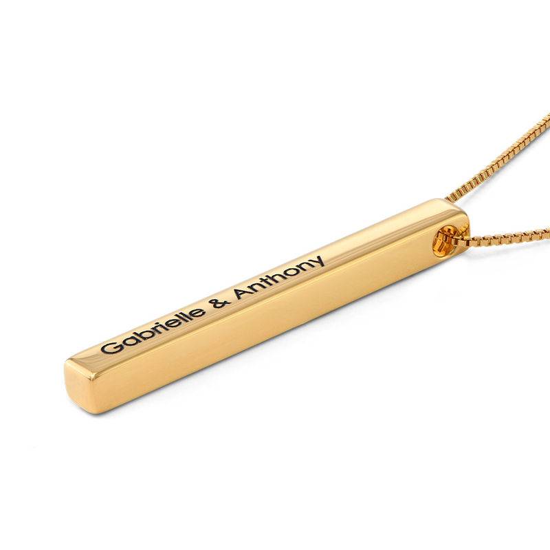 Long 3D Bar Necklace in Gold Plating-2 Long 3D Bar Necklace in Gold Plating-2 product photo