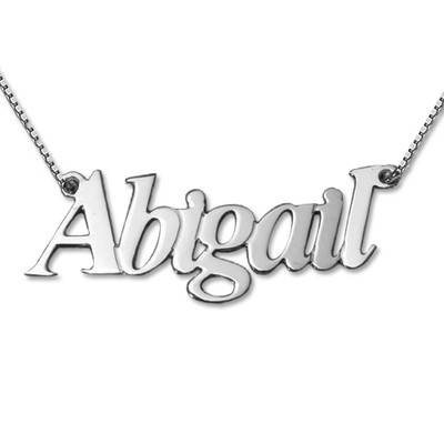 Lovely Personalized 14k White Gold Name Necklace-1 product photo