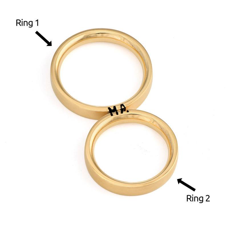 Matching Initial Couple Rings Set in Gold Plating-2 product photo