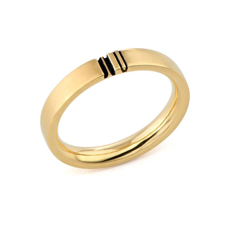 Matching Initial Couple Rings Set in Gold Plating-3 product photo