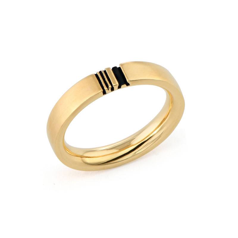 Matching Initial Couple Rings Set in Gold Plating-4 product photo