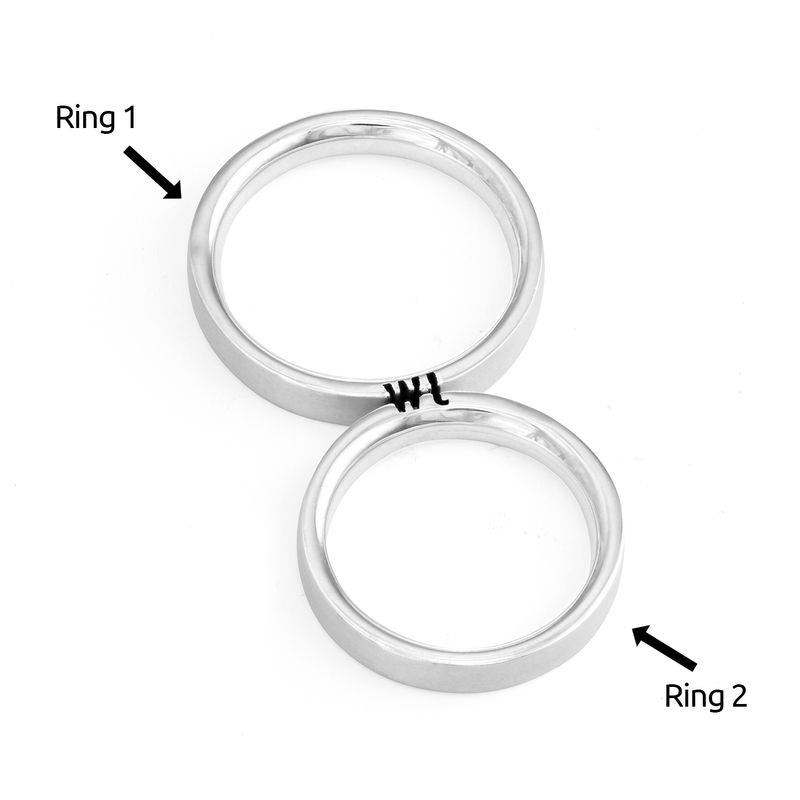 Matching Initial Couple Rings Set in Silver-2 product photo