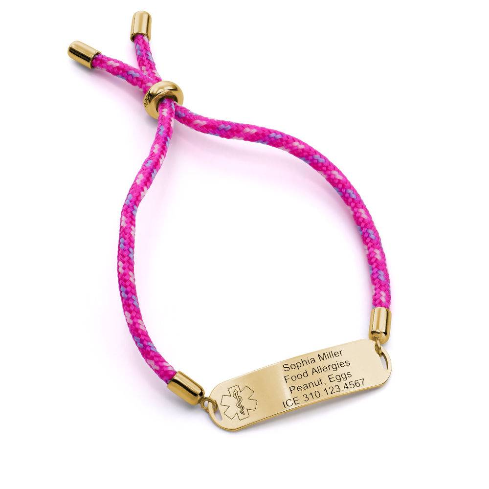 Medical ID Bracelet for Kids in 18K Gold Plating-2 product photo