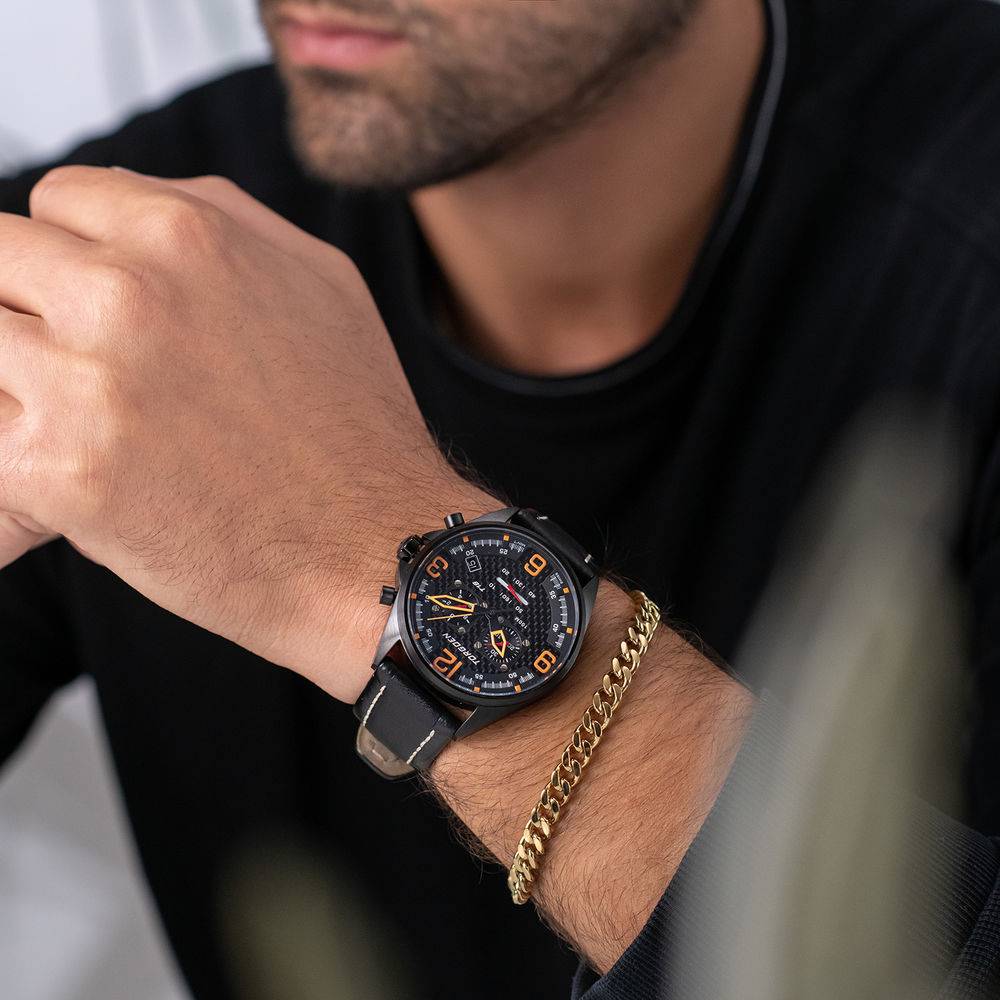 Men's Cuban Link Bracelet in 18K Gold Plating-3 product photo