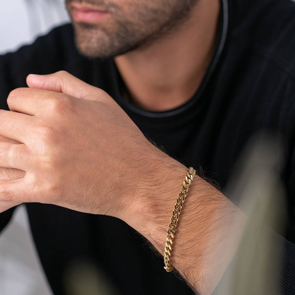 Men's Cuban Link Bracelet in 18K Gold Plating-2 product photo