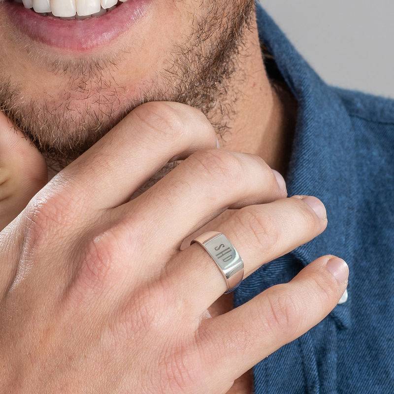 Men's Signet Ring in Silver - Monogram Engraving-3 Men's Signet Ring in Silver - Monogram Engraving-3 product photo