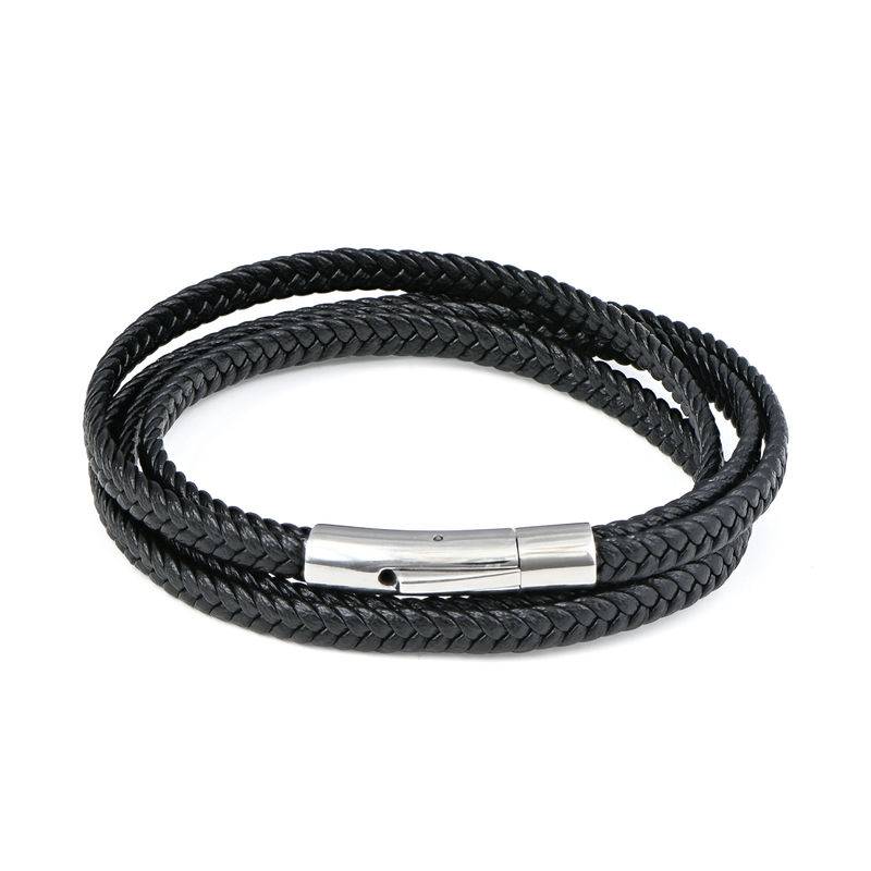 77Men Super Fiber Black Wrap Bracelet-1 product photo