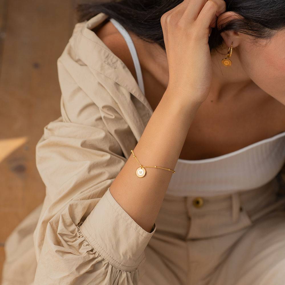 Mini Rayos Initial Bracelet / Anklet in Vermeil-4 product photo