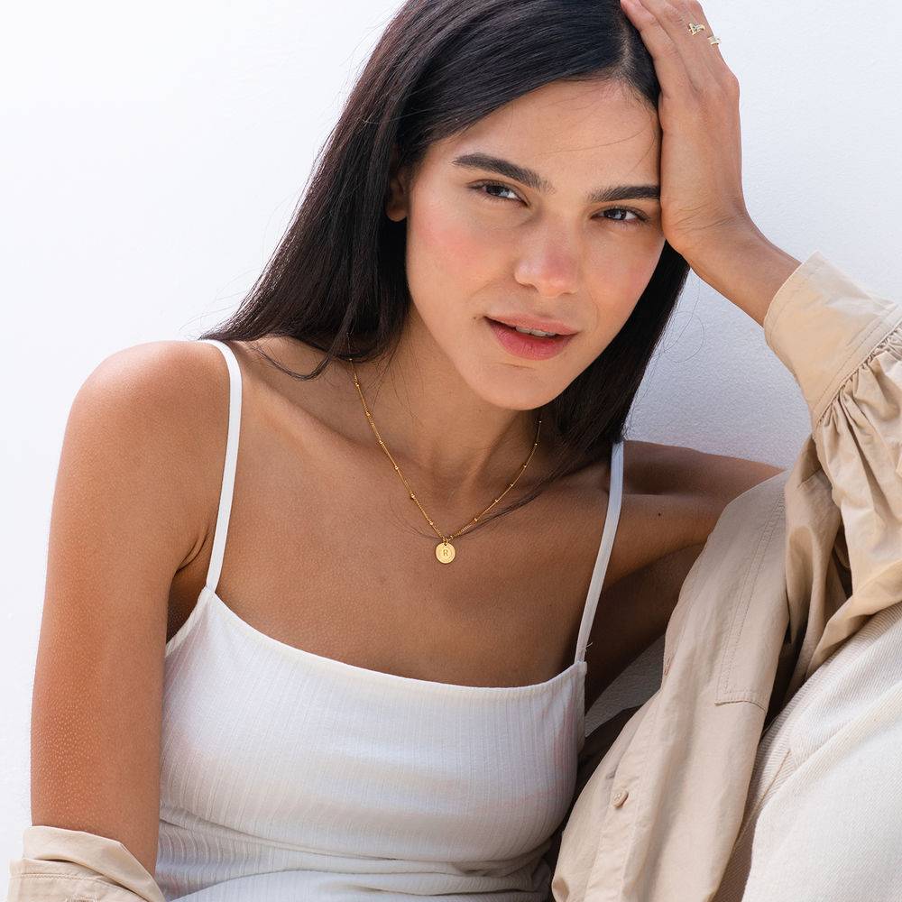 Mini Rayos Initial Necklace in 18K Gold Plating-3 product photo