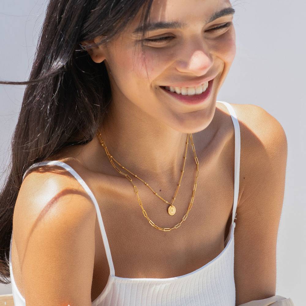 Mini Rayos Initial Necklace in 18K Gold Plating-4 product photo