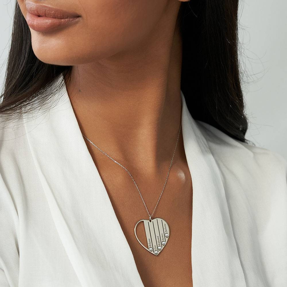 Mom Birthstone Necklace in White Gold 10K-3 product photo