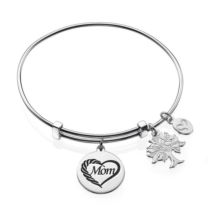 Mom Charm Bangle Bracelet-1 product photo