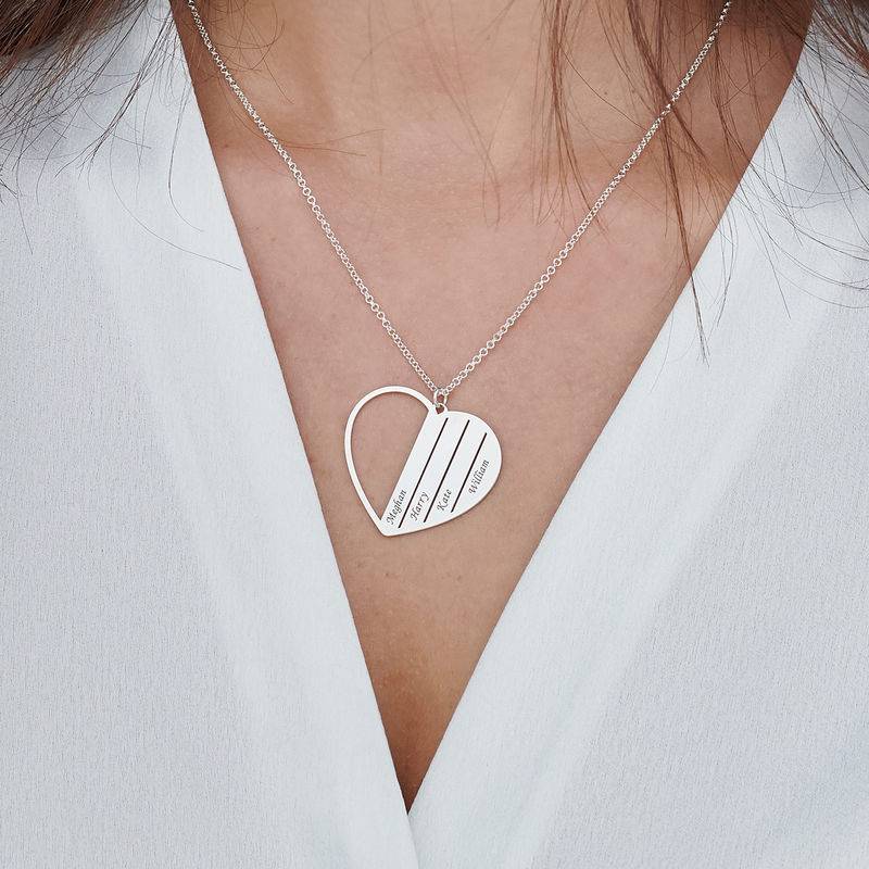 Mom Heart Necklace in Sterling Silver-4 product photo