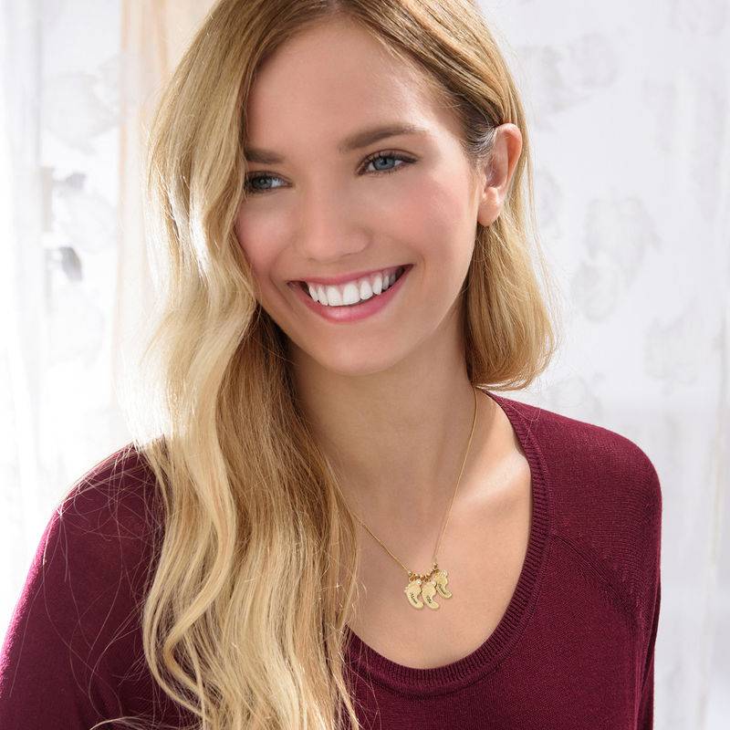 Mom Jewelry - Baby Feet Necklace Gold Plated with Diamonds-2 product photo