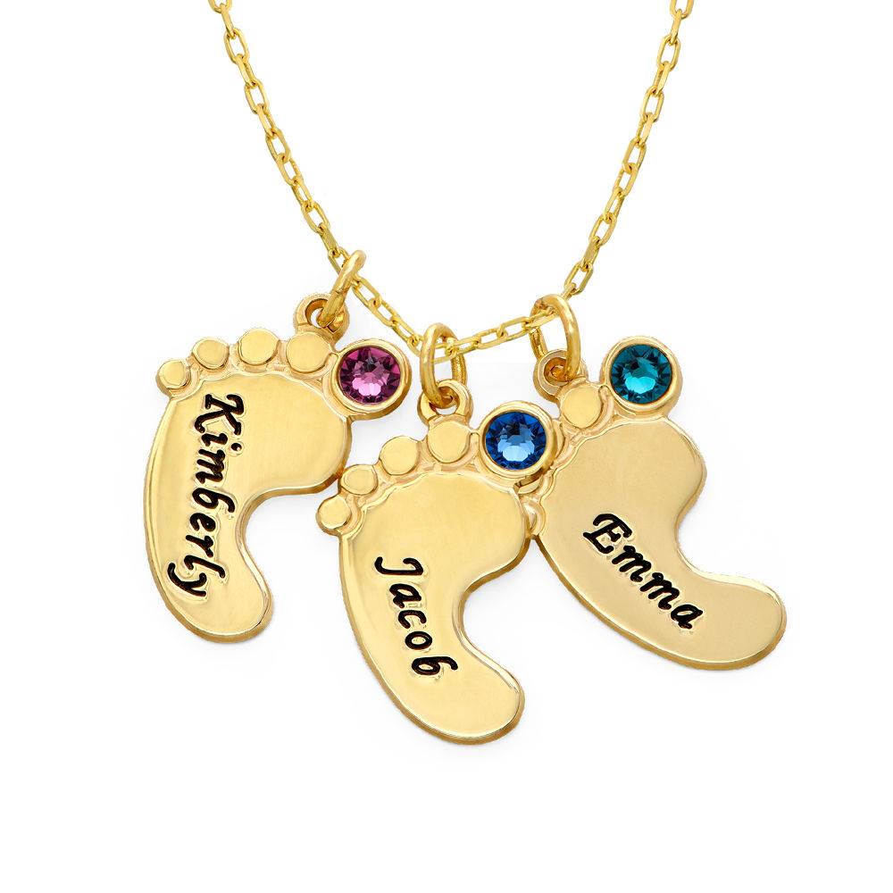 Mom Jewelry - Baby Feet Necklace In 10K Yellow Gold-1 product photo