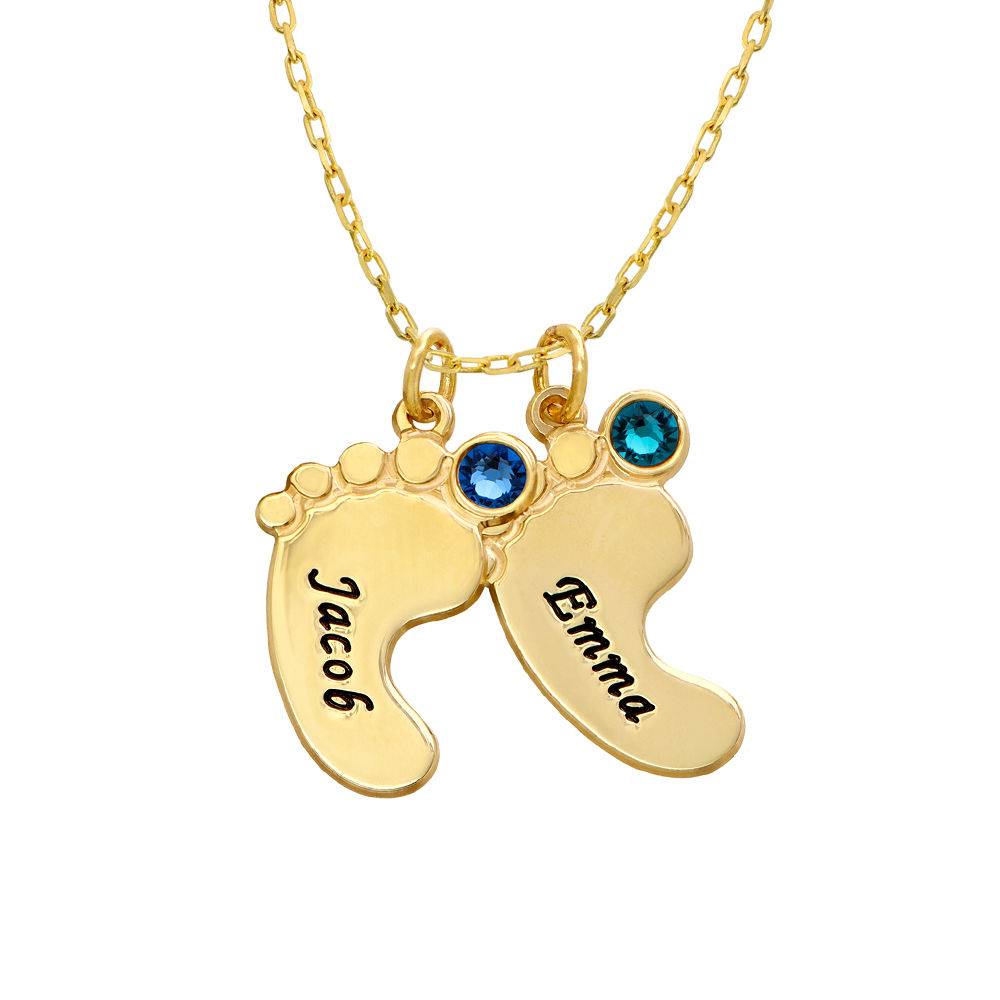 Mom Jewelry - Baby Feet Necklace In 10K Yellow Gold-3 product photo