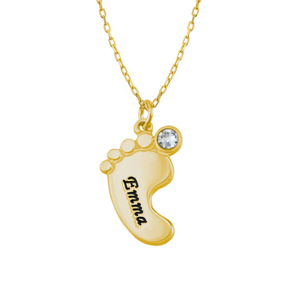 Mom Jewelry - Baby Feet Necklace In 10K Yellow Gold-4 product photo