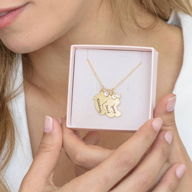Mom Jewelry - Baby Feet Necklace In 10K Yellow Gold-7 product photo