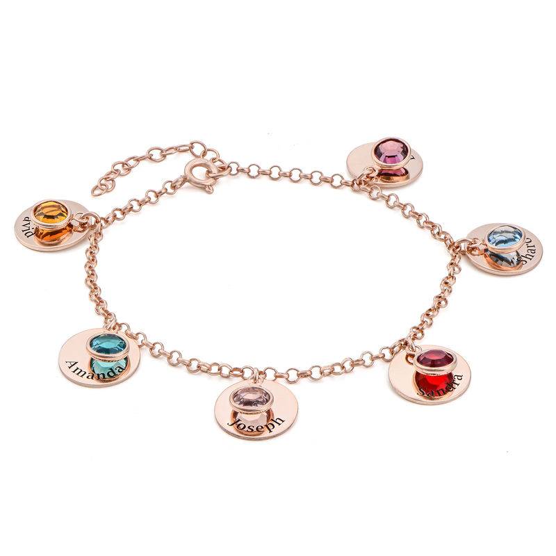 Mom Personalized Charms Bracelet with Swarovski Crystals in Rose Gold Plating-1 product photo