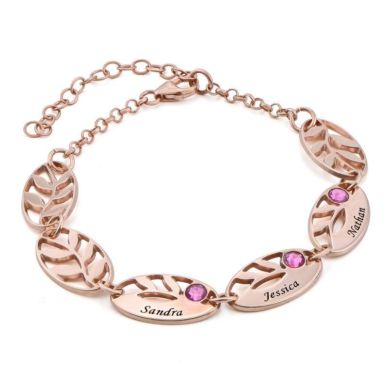 Mother Leaf Bracelet with Engraving in Rose Gold Plating-1 Mother Leaf Bracelet with Engraving in Rose Gold Plating-1 product photo