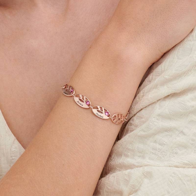 Mother Leaf Bracelet with Engraving in Rose Gold Plating-3 Mother Leaf Bracelet with Engraving in Rose Gold Plating-3 product photo