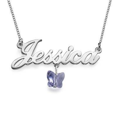 Name Necklace With Swarovski Butterfly-1 product photo