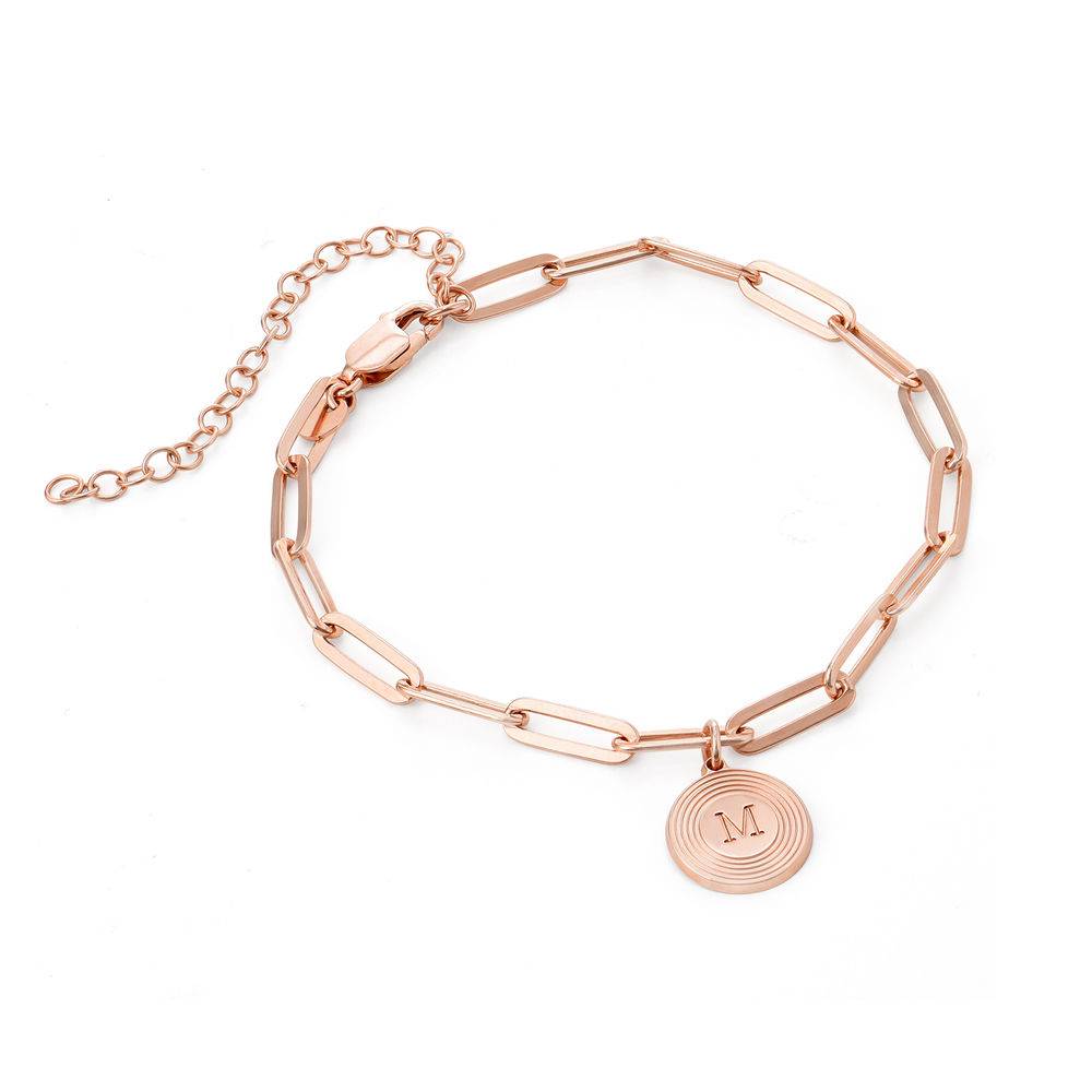 Odeion Initial Chain Bracelet / Anklet in 18k Rose Gold Plating-1 product photo