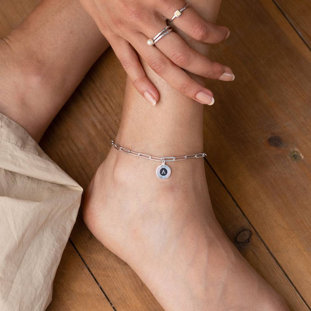Odeion Initial Link Chain Bracelet / Anklet in Sterling Silver-3 product photo