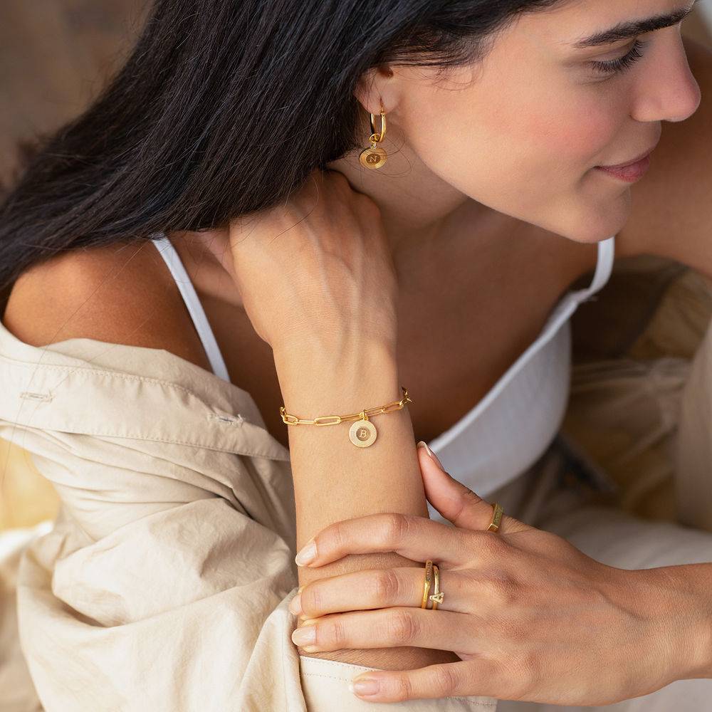 Odeion Initial Link Chain Bracelet / Anklet in Vermeil-2 product photo