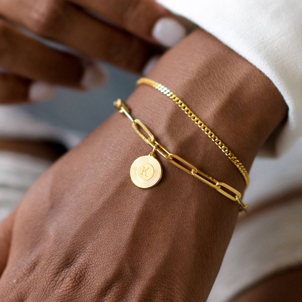 Odeion Initial Link Chain Bracelet / Anklet in Vermeil-5 product photo