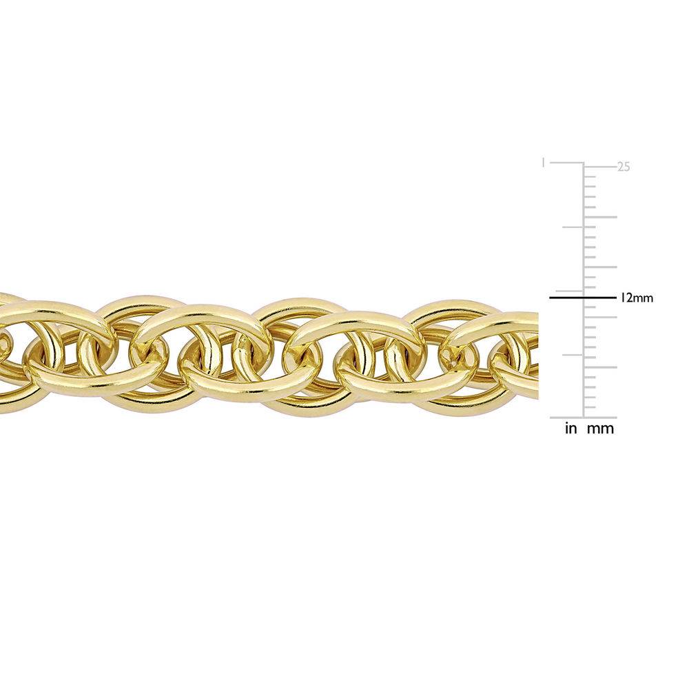 Oval Link Bracelet in Gold Plated Sterling Silver with Big Stylish Spring Ring Clasp-5 product photo