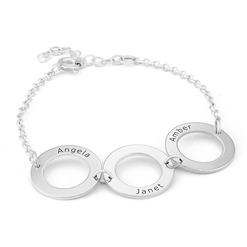Personalized 3 Circles Bracelet with Engraving in Sterling Silver-1 product photo