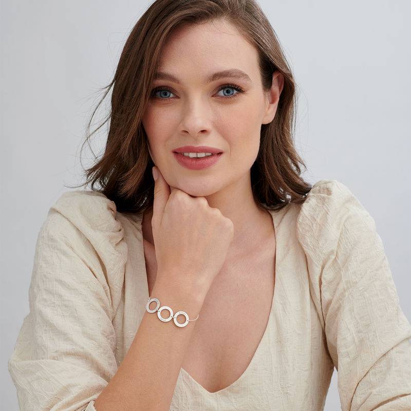 Personalized 3 Circles Bracelet with Engraving in Sterling Silver-2 product photo