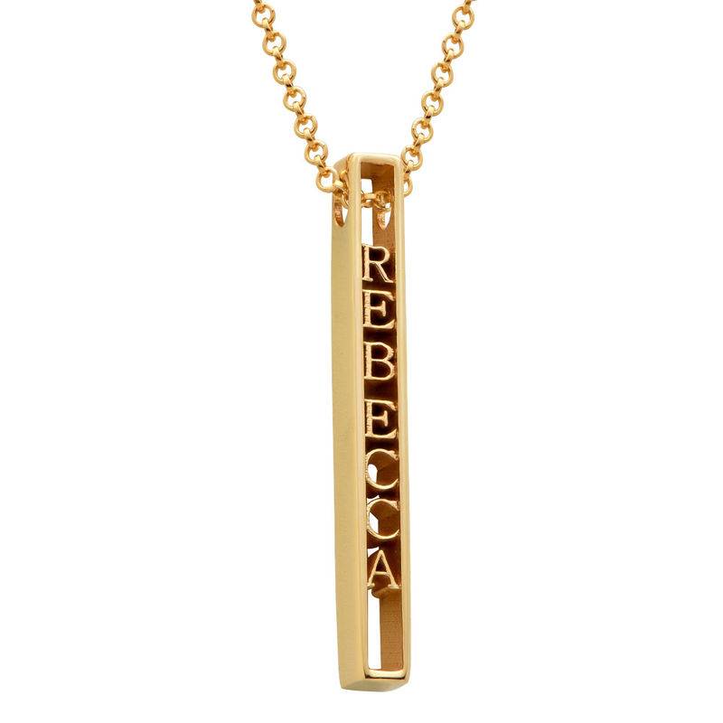 Personalized 3D Bar Necklace with 18K Gold Plating-1 product photo
