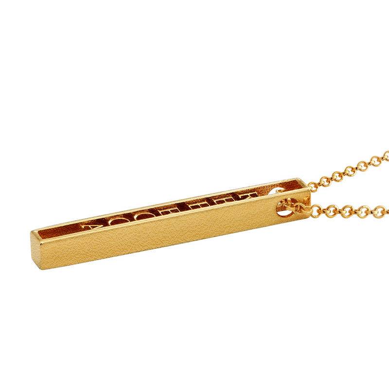 Personalized 3D Bar Necklace with 18K Gold Plating-2 product photo